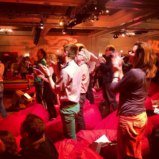 TED speaker Richard Turere is one of many TED speakers who got a standing ovation at TEDActive. His talk about inventing “lion lights” to keep his family’s cattle safe from lions was one that everyone can’t stop talking about in the following break.